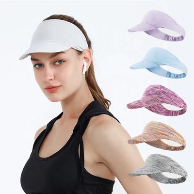 China Polyester Soft And Comfortable Custom Embroidery Printed Logo Sun Visor Hats For Adults for sale