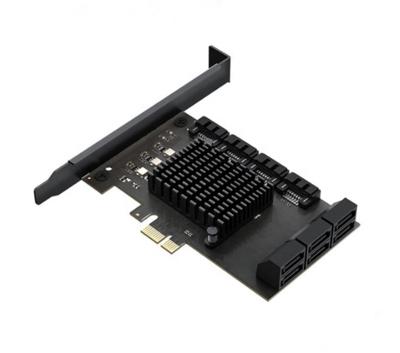 China Desktop Controller PCI Express Sata 8 Port 10 6G PCI-E to SATA3.0 Expansion Adapter Card for sale