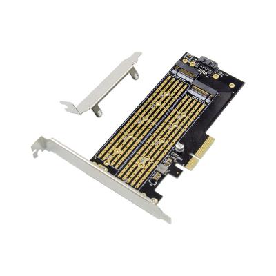 China Desktop M.2 NVME M Key and SATA B Key SSD to PCIe x4 Adapter Converter Card Support 2280 2260 2242 2230 for sale