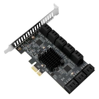 China Multi-port Card Adapter Desktop PCIE SATA 16-Port SATA3.0 6Gb PCI-E Expansion Card to Hard Disk Expansion Card for sale