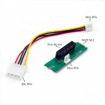 China Graphics Card NGFF m2 M.2 M Key to PCI-E 4x 1x Slot Riser Card Adapter Male to PCIE Female Multiplier for sale