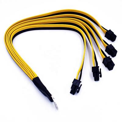 China GPU Installation Power Supply 14-5 O Terminal to 5* PCI-E 6pin GPU Graphics Card Splitter Power Cable 40CM 18AWG for sale