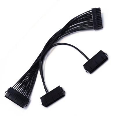 China The PSU 30CM ATX 24Pin 3 Cable 18AWG Triple Power Supply Sync Starter Supplement Motherboard Adapter for sale