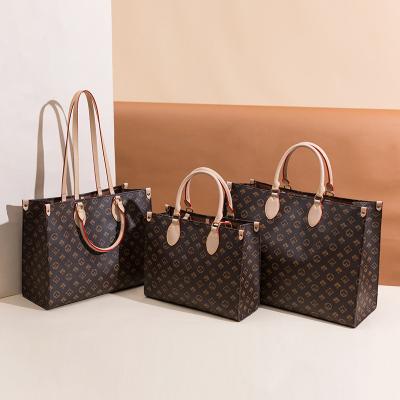 China Designer Brands Fashion Handbags Fashion Tote Wholesale Waterproof Pu Leather Large Shoulder Bag Plaid Printing Handbag For Women Luxury for sale