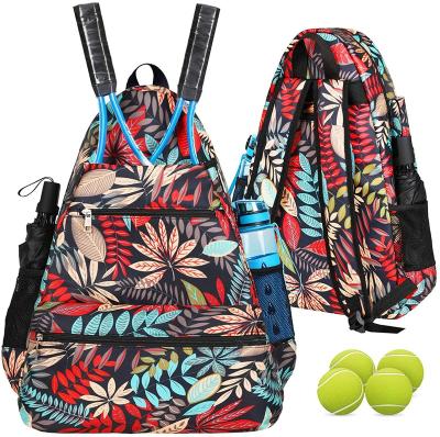 China Outdoor Sport Gym Amazon Hot Sale Printed Tennis Bag Customize Logo Tennis Racket Backpack Gym Bag For Women Men Tennis Bag for sale