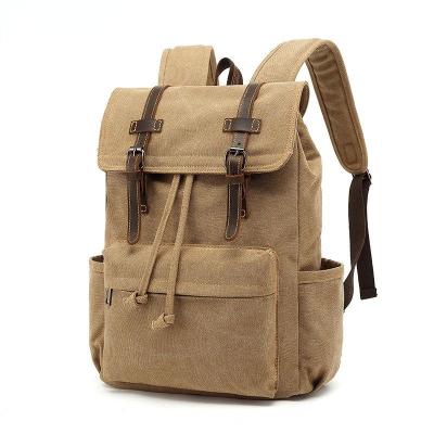 China Wholesale Custom Canvas Water Resistant Retro Backpack Men's Casual Backpack School Bag Horse Leather Travel Bag Crazy Outdoor Backpack for sale