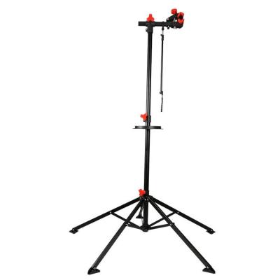 China Adjustable Steel Mechanic Bike Repair Stand 105-190cm Cycle Rack Bicycle Workstand Tool Tray for sale