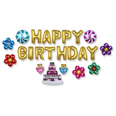 China Ramadan Balloon Birthday Theme Party Girl And Boy Balloon Decoration Happy Birthday Foil Balloons Set For Kids for sale