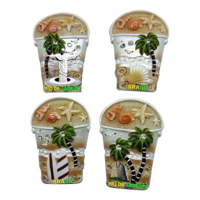 China Shape High Quality Resin Coconut 3d Beach Magnet Travel Souvenir Custom Fridge Magnets for sale