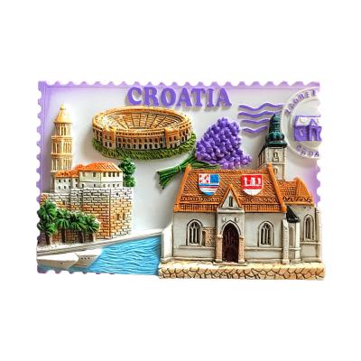 China Shape 3D Resin Croatian Building Fridge Magnets Are Customizable Shape Fridge Magnet Sticker Customizable Memorabilia Fridge Magnets All-Season for sale