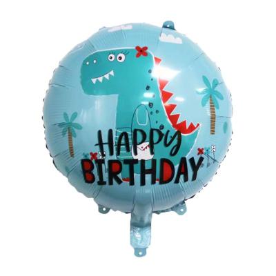 China New Party Children's Birthday Party Decorations Crown Dragon Q Version Tyrannosaurus Rex Foil Balloon Handsome for sale