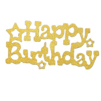 China Party Decoration New Gold and Silver Cake Plug-in Hollow Cut Out Cake Party Plug-in Dessert English Letter Plug-in for sale