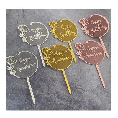 China New Design Christmas Birthday Party Cake Topper Acrylic Cake Topper Decoration Color Laser Print Baking Plug-in for sale