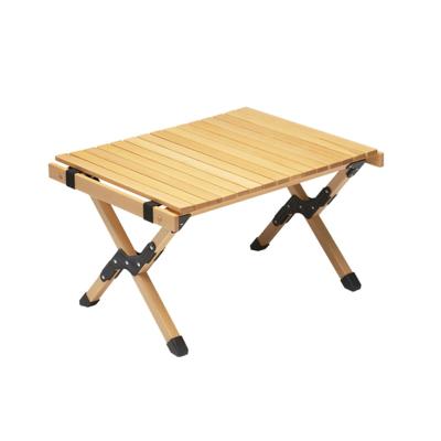 China Easy To Carry Portable Wooden Picnic Tables New Style Custom Outdoor Folding Tables Egg Roll Up Design Folding Camping Tables for sale