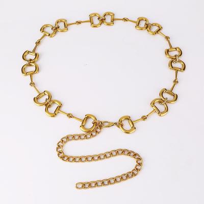 China High Quality Dress Decoration Gold Plated Chain Belt Gold Chain Belt For Lady Waist Dress Jeans Women Chain Belts for sale