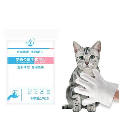 China Small Animals Factory Wholesale One Time Disposable Clean Gloves Cat Dog Animal Pet Spa Wipes Bathe Clean Gloves for sale