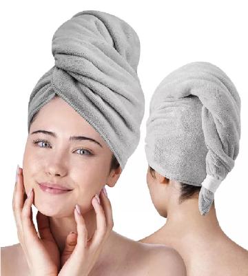 中国 Super Absorbent Hair Drying Towels Rectangle Customizable Logo Microfiber 販売のため