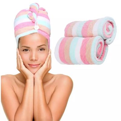 China Super Absorbent Hair Drying Towels Quick Hair Drying Organic With Button en venta