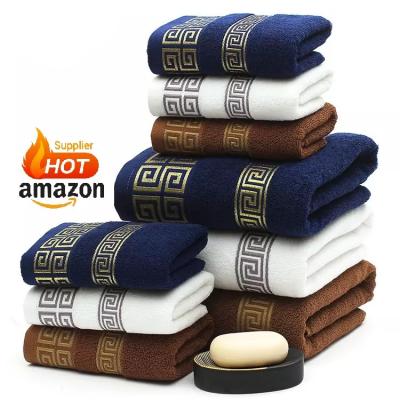 中国 100% Cotton Bath Towel Sets Confortable Super Absorbent For Bathroom 販売のため