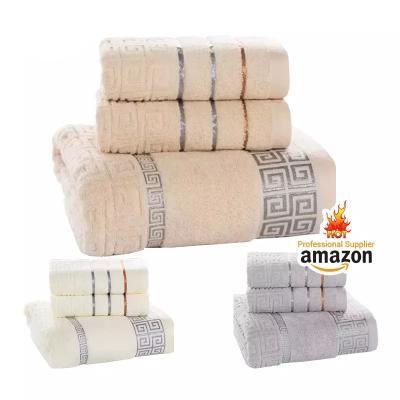 China Face Bath Cotton Towel Set Super Absorbent Comfortable With Long Service Life for sale