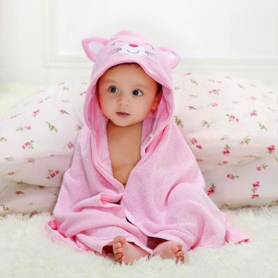 Cina QUICK DRY Cartoon Baby Bath Hood Towel Sets Custom LOGO OEM Absorbent Kids Baby Animal Hooded Towel in vendita