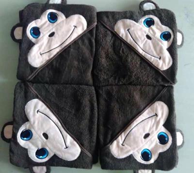 中国 100% Cotton Plush New Born Towel Cartoon Quick Dry Hooded Towel 販売のため