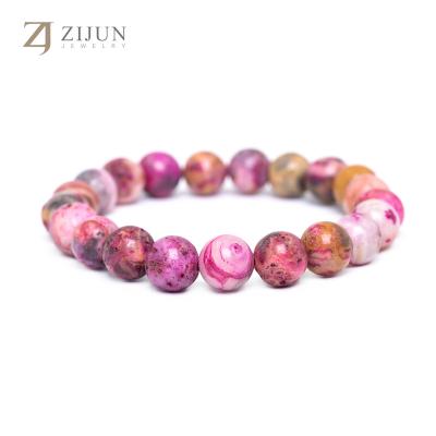 China Elastic Rope 8MM Gemstone Gemstone Beaded Natural Crazy Agate Bracelets Bangles Accessories Jewelry Supplies for sale