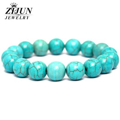 China Elastic Natural Turquoise Jewelry Christmas Gift Rope Gemstone Gemstone Bead Bracelet Women's for sale