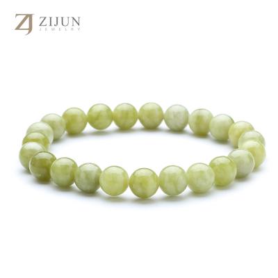 China 22 Beads Jade Women Healing 8 Mm Round Gemstone Pover Beaded Stretch Bracelet Jewelry for sale