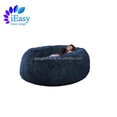 China Removable Cover iEasy Amazon hot sale extra large round bean bag love sofa bed 7ft living room chair faux fur giant sofa cum bed bean bag chair for sale