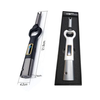 China Hot Selling Windproof Outdoor BBQ Butane Lighter Lighter Usb Plasma Electric Lighter With Bottle Opener for sale