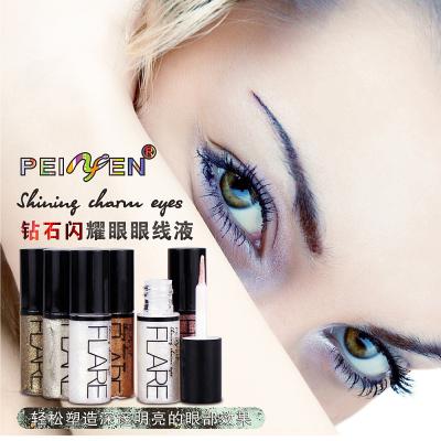 China Waterproof New Style Shining Diamonds Eye Liners Rose Gold Color Liquid Glitter Silver Liquid Eyeliner Private Label for sale