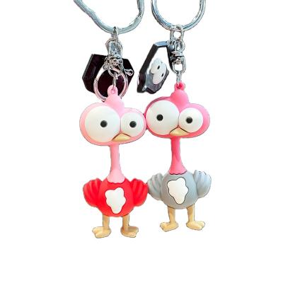 China Wholesale Unisex Creative Cute Doll Key Bag Car Couples Key Chain Doll Personality Ostrich Pendant Key Chain for sale