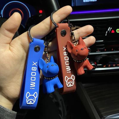 China Hot Selling Unisex Puppy Puppy Puppy Keychain Cute Animal Material Dangling Law Puppy Fighting Key Chain for sale