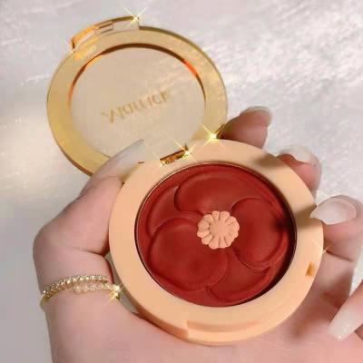 China Flower Hot Two Tone Waterproof Blush Powder Blush Makeup Waterproof Multi-colors For 7 Days/24 Hours 3pcs Face Attractive for sale