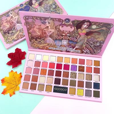 China Igoodco Waterproof High Pigmented Fairy Tale Princess Pattern 48 Colors Eyeshadow Cosmetics For Sale for sale