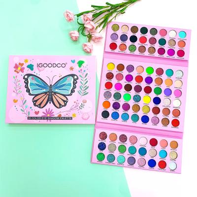 China Wholesale Waterproof Glitter Eyeshadow, High Dye Eyeshadow, Cute Butterfly 96 Color Pink Eyeshadow for sale