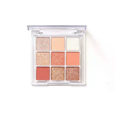 China 9 Color Eyeshadow Grid Square Eyeshadow Pearl Glitter Waterproof Explosive Transparent Earth Tones for sale