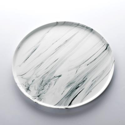 China Sustainably Sourcing Banquet Dinnerware Wholesale Porcelain Flat Plate Ceramic Marble For Hotel Buffet> for sale