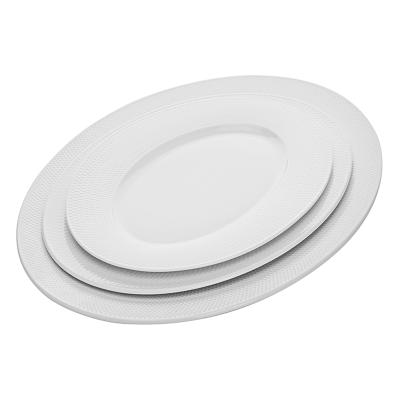 China Chaozhou Porcelain Catering Eco Friendly White Wedding Horeca Platter@ Oval Ceramic Serving Buffet Steak for sale