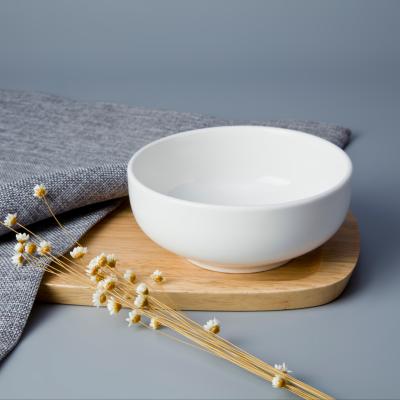 China Sustainable Ceramic Factory Hot Selling Porcelain Tableware White Soup Bowl for sale