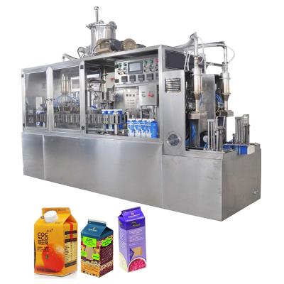 China Semi Automatic Low Cost Milk Juice And Yogurt Gable Top Carton Filling Packing Machine for sale