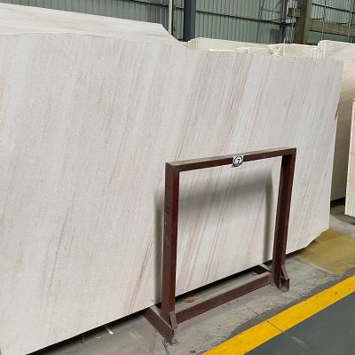 China Natural White Eurasian White Stripes Horizontal Eurasian Wooden Marble Stone Slabs Outlet Quarry Mateiral Polishing Finishing Slabs Marble Slabs for sale