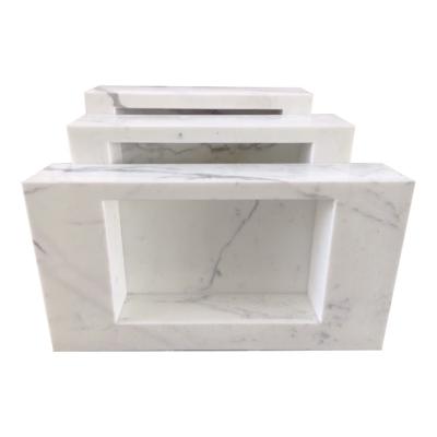 China Manufacturer Wholesale Fashion Calacatta Bathroom Vanity Tops White Marble Vanity Tops Easy To Clean for sale