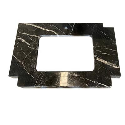 China China Factory Cheap Easy To Clean Natural Marble Black Marble Bathroom Sink Countertops Rectangular Vanity Tops From Nero Margiua for sale