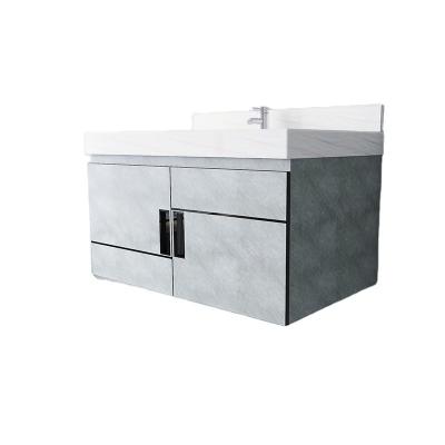 China New Easy Clean Modern Wall Mounted Bathroom Vanity Cabinet Counter Top Bathroom Furniture Sets With Single Sink Low Prices for sale