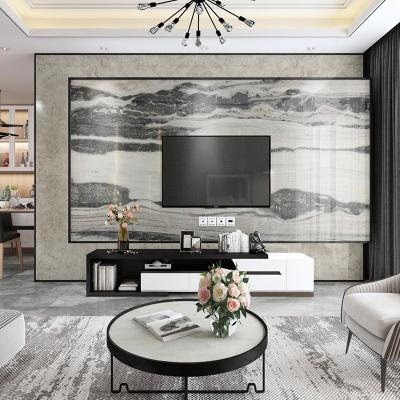 China Factory Outlet/Own Quarry Landscape Paint Wall Tiles TV Eurasian Wooden Marble Wall Panel For TV Marble Natural Stone Tiles Background Wall for sale