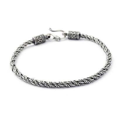 China Wholesale Punk Classic 925 Mens Jewelry Bracelet Silver Chain for sale