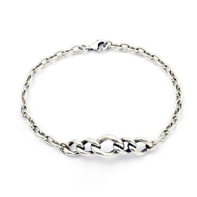 China Wholesale 925 Punk Silver Classic Mens Adjustable Bracelet for sale