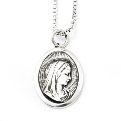 China Virgin Mary Pendant Necklace Hip Hop Factory Price Sterling Silver Punk/Hip Hop Hip Hop Jewelry For Men for sale